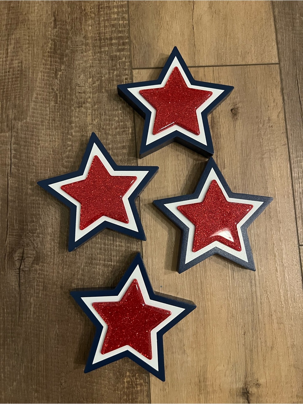 Patriotic Red Glitter Star Table Accents by